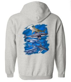 Assorted Sharks Zip Up Hooded Sweatshirt