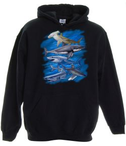 Assorted Sharks Pullover Hooded Sweatshirt