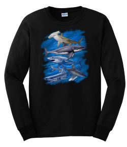 Assorted Sharks Long Sleeve T-Shirt