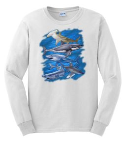 Assorted Sharks Long Sleeve T-Shirt