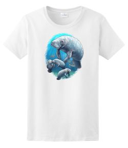 Manatee and Babies Ladies Tee
