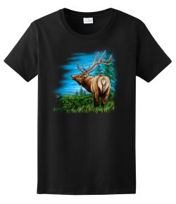 Elk Looking Left Ladies Tee