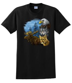 Moose, Eagle, Wolf, Bobcat T-Shirt