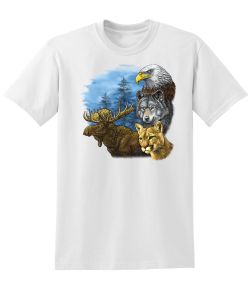 Moose, Eagle, Wolf, Bobcat 50/50 Tee