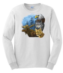 Moose, Eagle, Wolf, Bobcat Long Sleeve T-Shirt