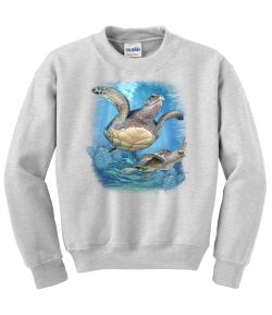 2 Sea Turtles Crew Neck Sweatshirt