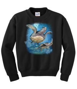 2 Sea Turtles Crew Neck Sweatshirt - MENS Sizing