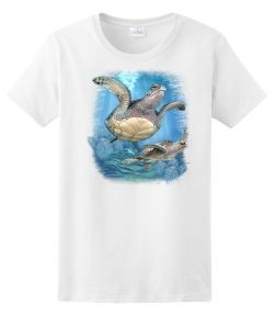 2 Sea Turtles Ladies Tee