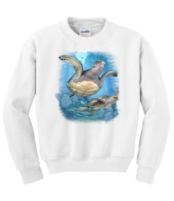 2 Sea Turtles Crew Neck Sweatshirt