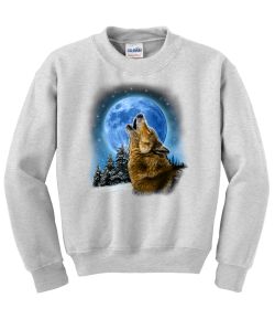 Wolf and Moon Crew Neck Sweatshirt
