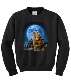 Wolf and Moon Crew Neck Sweatshirt