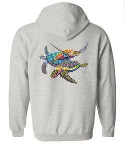 Turtle Trio Zip Up Hooded Sweatshirt