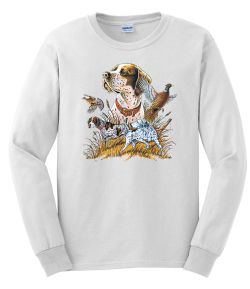 Pointer with Pheasants Long Sleeve T-Shirt