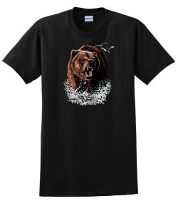 Growling Grizzly in Water T-Shirt