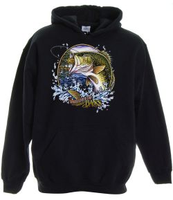 Large Mouth Bass Pullover Hooded Sweatshirt