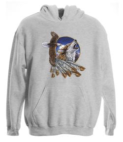 Wolf and Eagle Pullover Hooded Sweatshirt