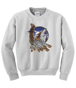 Wolf and Eagle Crew Neck Sweatshirt