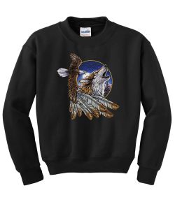 Wolf and Eagle Crew Neck Sweatshirt - MENS Sizing
