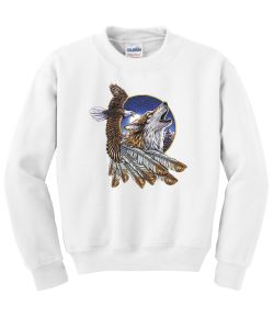 Wolf and Eagle Crew Neck Sweatshirt