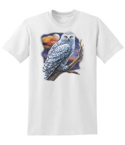 Snowy Owl on Branch 50/50 Tee