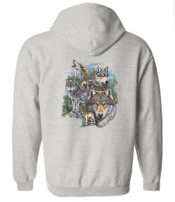 Pack of Wolves in Mountain Zip Up Hooded Sweatshirt