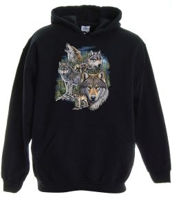 Pack of Wolves in Mountain Pullover Hooded Sweatshirt