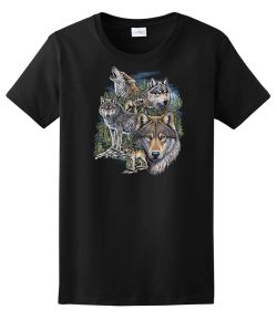 Pack of Wolves in Mountain Ladies Tee