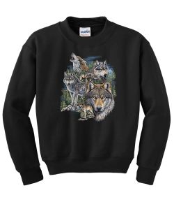Pack of Wolves in Mountain Crew Neck Sweatshirt - MENS Sizing