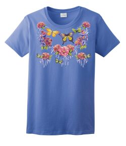 Butterflies and Roses Ladies Tee