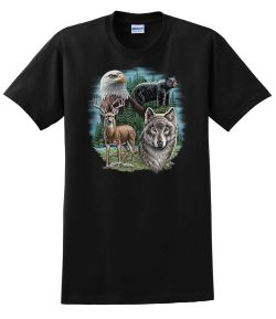 Eagle, Bear, Deer, Wolf Collage T-Shirt