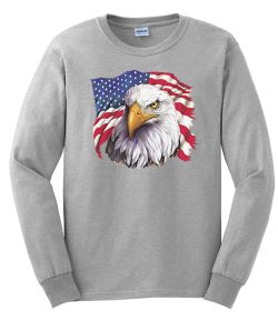 Eagle with Flag Long Sleeve T-Shirt