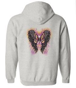 Wings and Butterfly Zip Up Hooded Sweatshirt