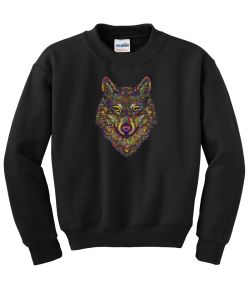 Multicolor Wolf Crew Neck Sweatshirt