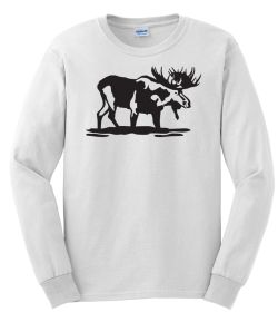 Bull Moose in Water Long Sleeve T-Shirt
