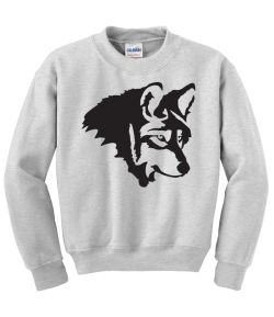 Wolf Profile Crew Neck Sweatshirt - MENS Sizing