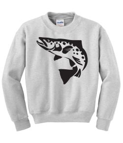 Brown Trout Silhouette Crew Neck Sweatshirt - MENS Sizing