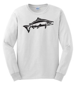 Chinook Salmon Leap Long Sleeve T-Shirt