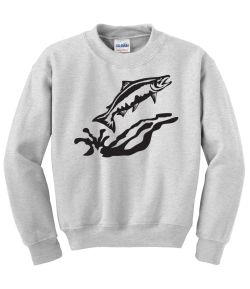 Heading Upstream Salmon Crew Neck Sweatshirt - MENS Sizing