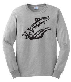 Heading Upstream Salmon Long Sleeve T-Shirt