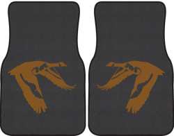 Flying Low Goose Silhouette Car Mats