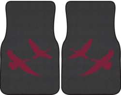 2 Geese Flying Silhouette Car Mats