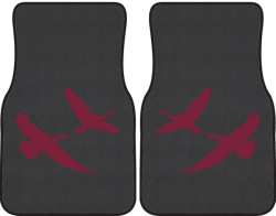 2 Geese Flying Silhouette Car Mats