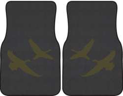 2 Geese Flying Silhouette Car Mats