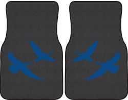 2 Geese Flying Silhouette Car Mats