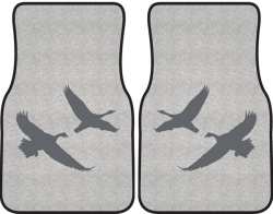 2 Geese Flying Silhouette Car Mats