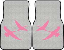 2 Geese Flying Silhouette Car Mats