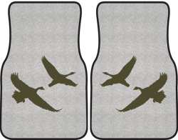 2 Geese Flying Silhouette Car Mats