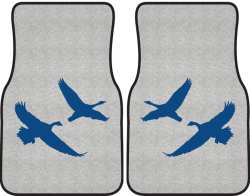 2 Geese Flying Silhouette Car Mats