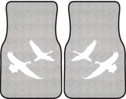 2 Geese Flying Silhouette Car Mats