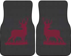 Mule Deer Buck Silhouette Car Mats